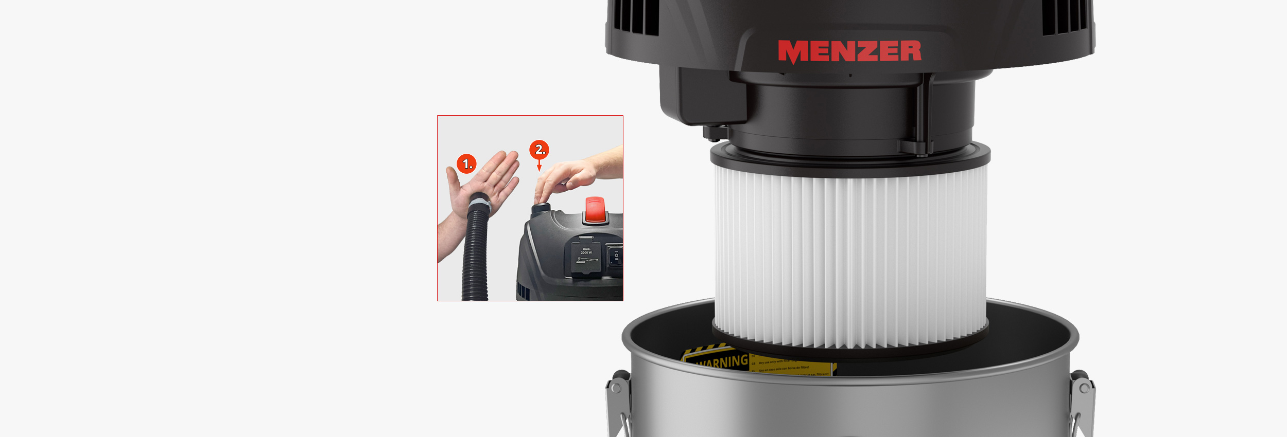 Manual filter cleaning with Push & Clean function